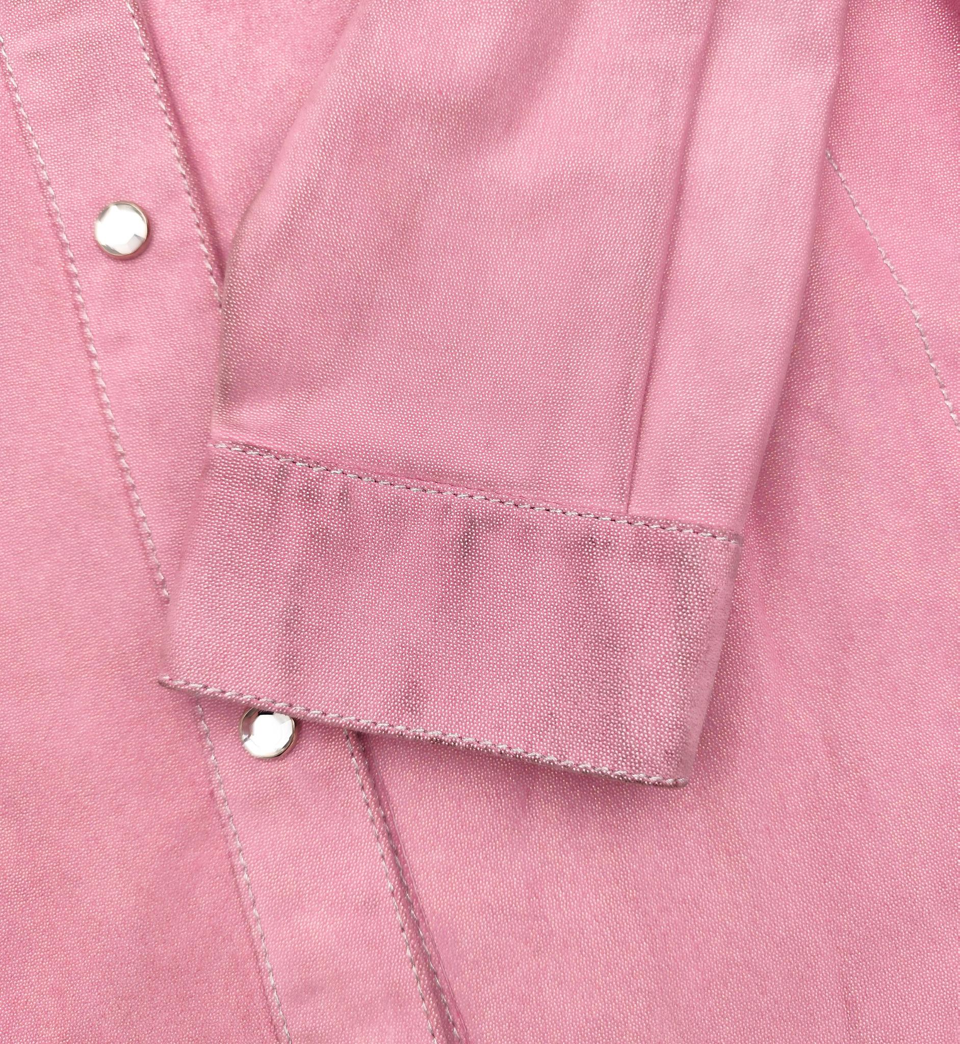 Roberto Cavalli holographic pink suede leather shirt 9