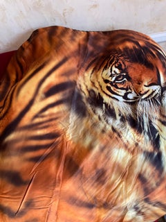 Roberto Cavalli Home Throw Plaid Tiger Silk Italy