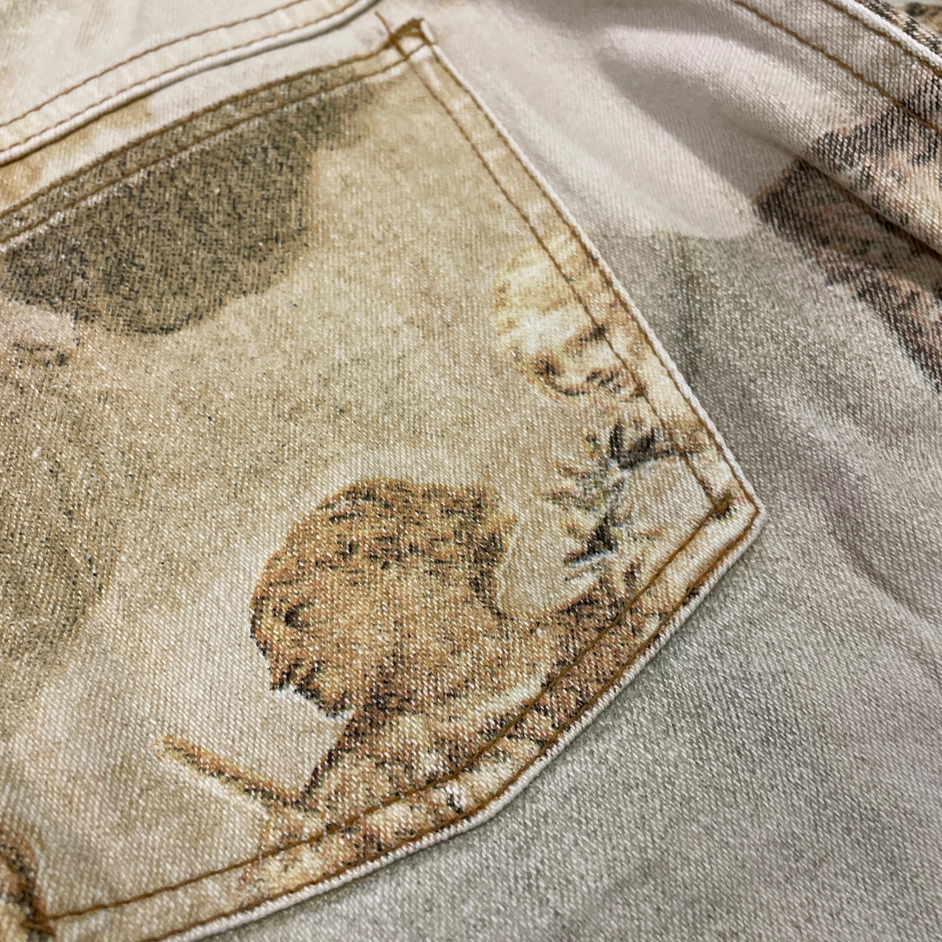 Roberto Cavalli Iconic Renaissance printed Jeans Runway Fall / Winter 1994 For Sale 3