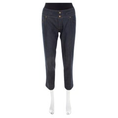 Roberto Cavalli Jeans cropped in cotone denim indaco M. I.