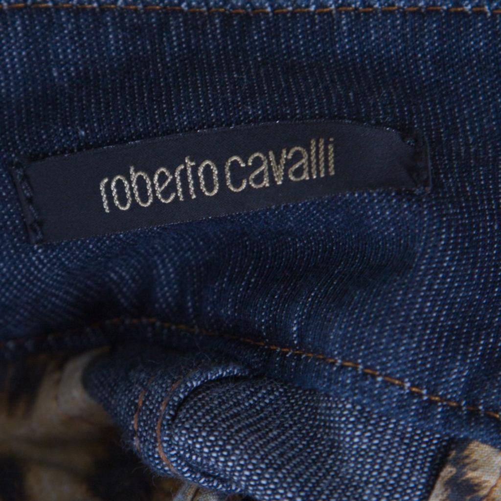 Women's Roberto Cavalli Indigo Cotton Twill Denim Cropped Jeans M