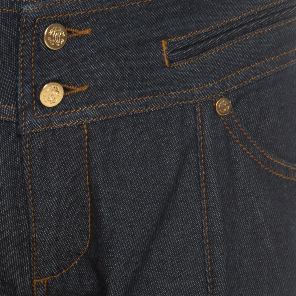 Roberto Cavalli Indigo Cotton Twill Denim Cropped Jeans M 1