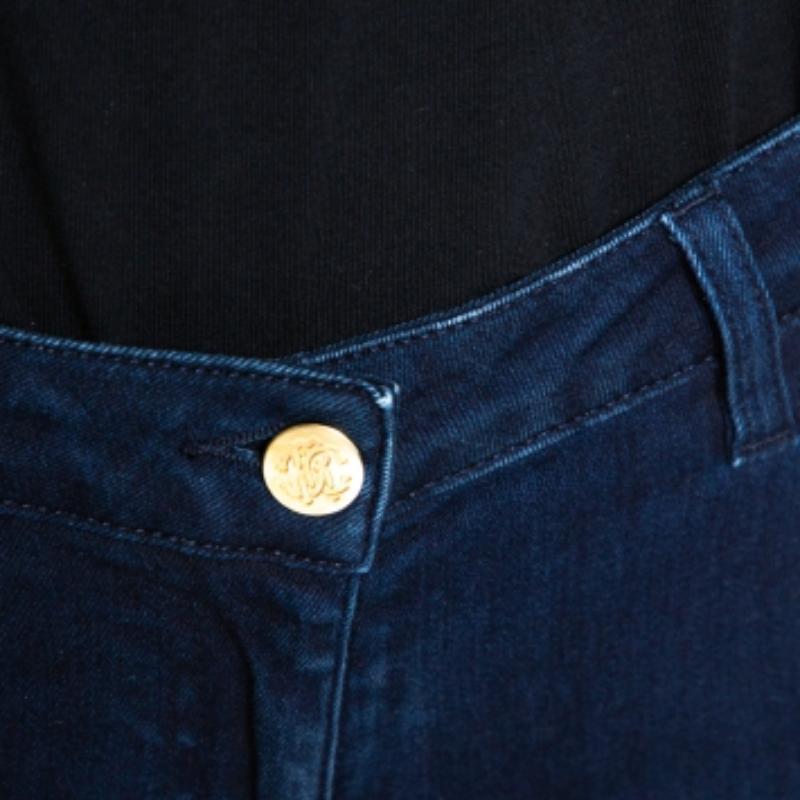 Roberto Cavalli Indigo Denim Tapered Fitted Jeans M In condizioni buone in vendita a Dubai, Al Qouz 2
