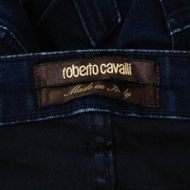 Roberto Cavalli Indigo Denim Tapered Fitted Jeans M in vendita 3