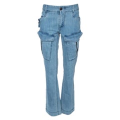 Roberto Cavalli Indigo Light Wash Denim Cargo Jeans S