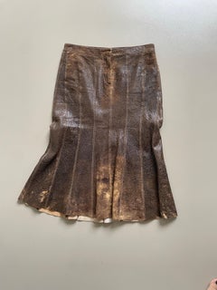 Gonna a metà coscia in pelle consumata "Insane" di Roberto Cavalli, anni 2000