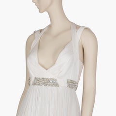 Roberto Cavalli Ivory Gown with Crystal Details 38 IT