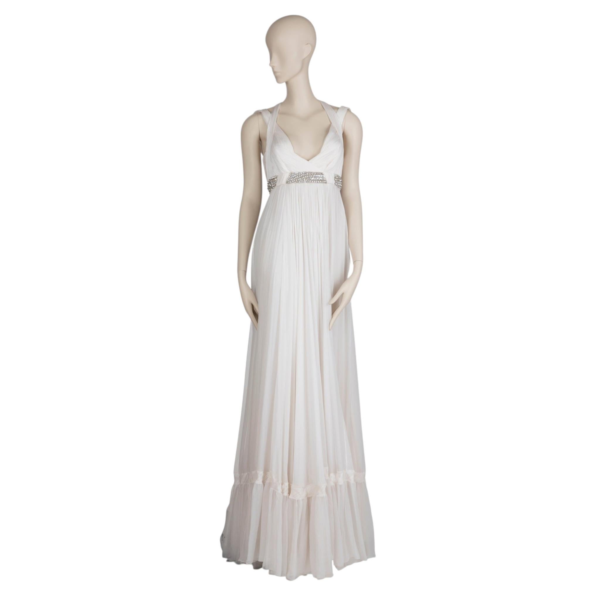 Roberto Cavalli Ivory Gown with Crystal Details 38 IT