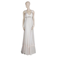 Roberto Cavalli Ivory Gown with Crystal Details 38 IT