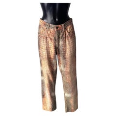 Roberto Cavalli jeans stampa coccodrillo cotone Made in Italy, anni 2000