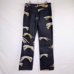 Roberto Cavalli Vintage-Jeans mit Tiermuster von Leoparden und Tigern
