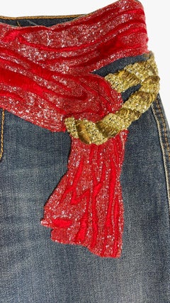 Roberto Cavalli jeans with a beaded belt, 2000s