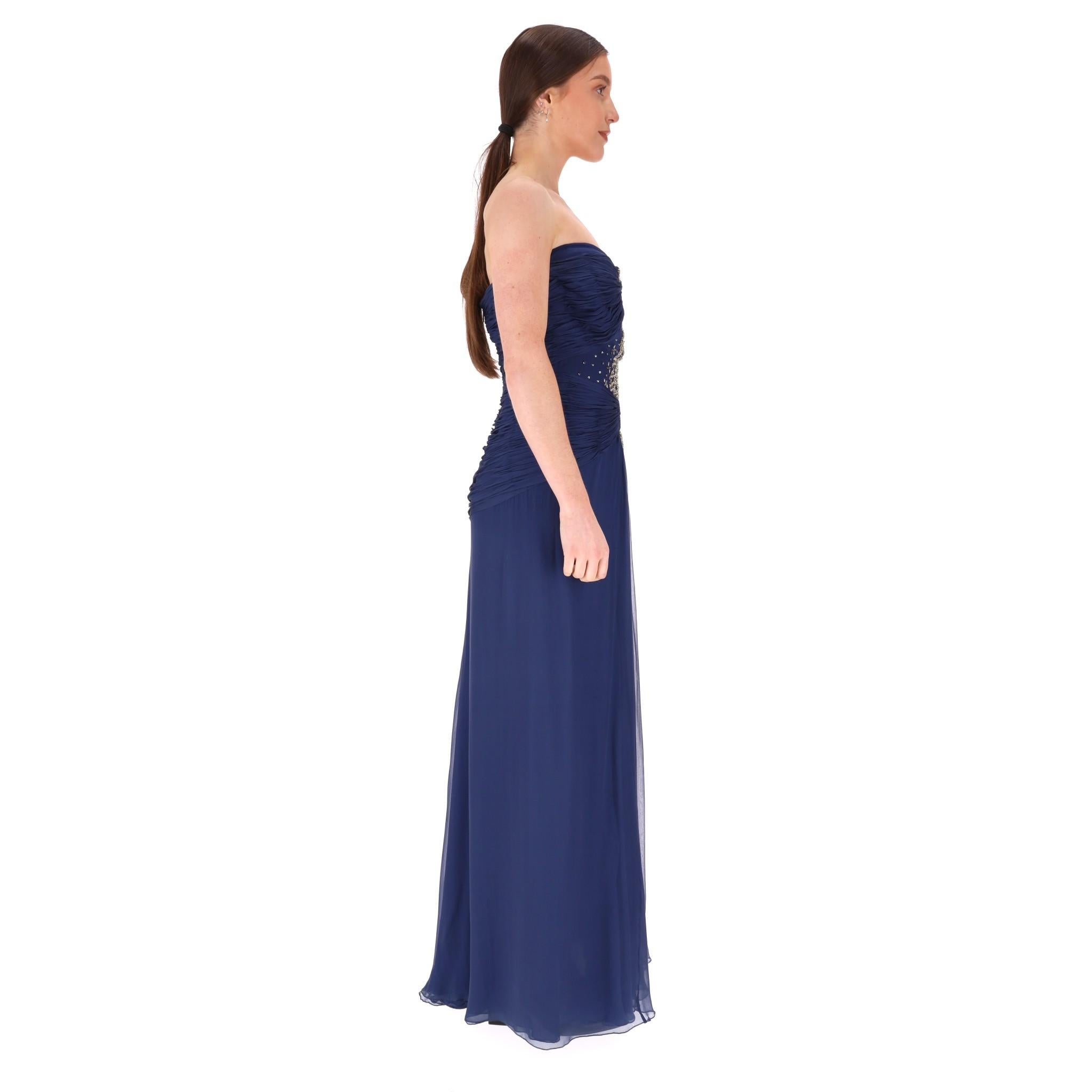 Purple Roberto Cavalli Jewel Embellished Silk Evening Gown For Sale