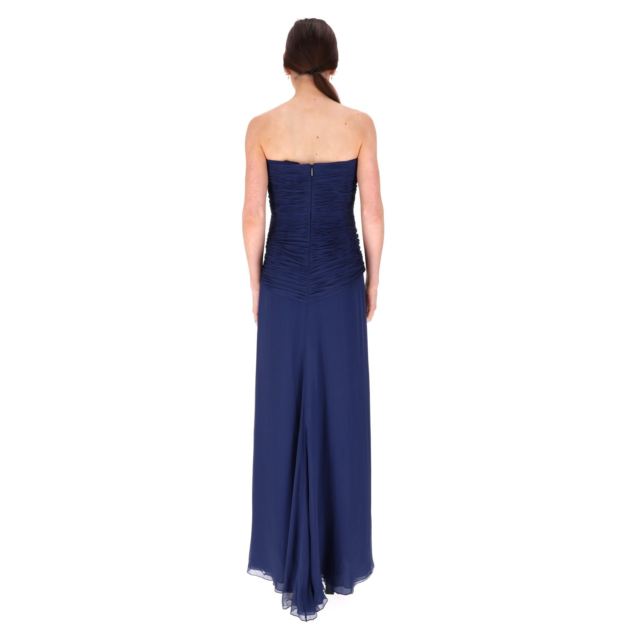 Roberto Cavalli Jewel Embellished Silk Evening Gown In Fair Condition For Sale In London, GB