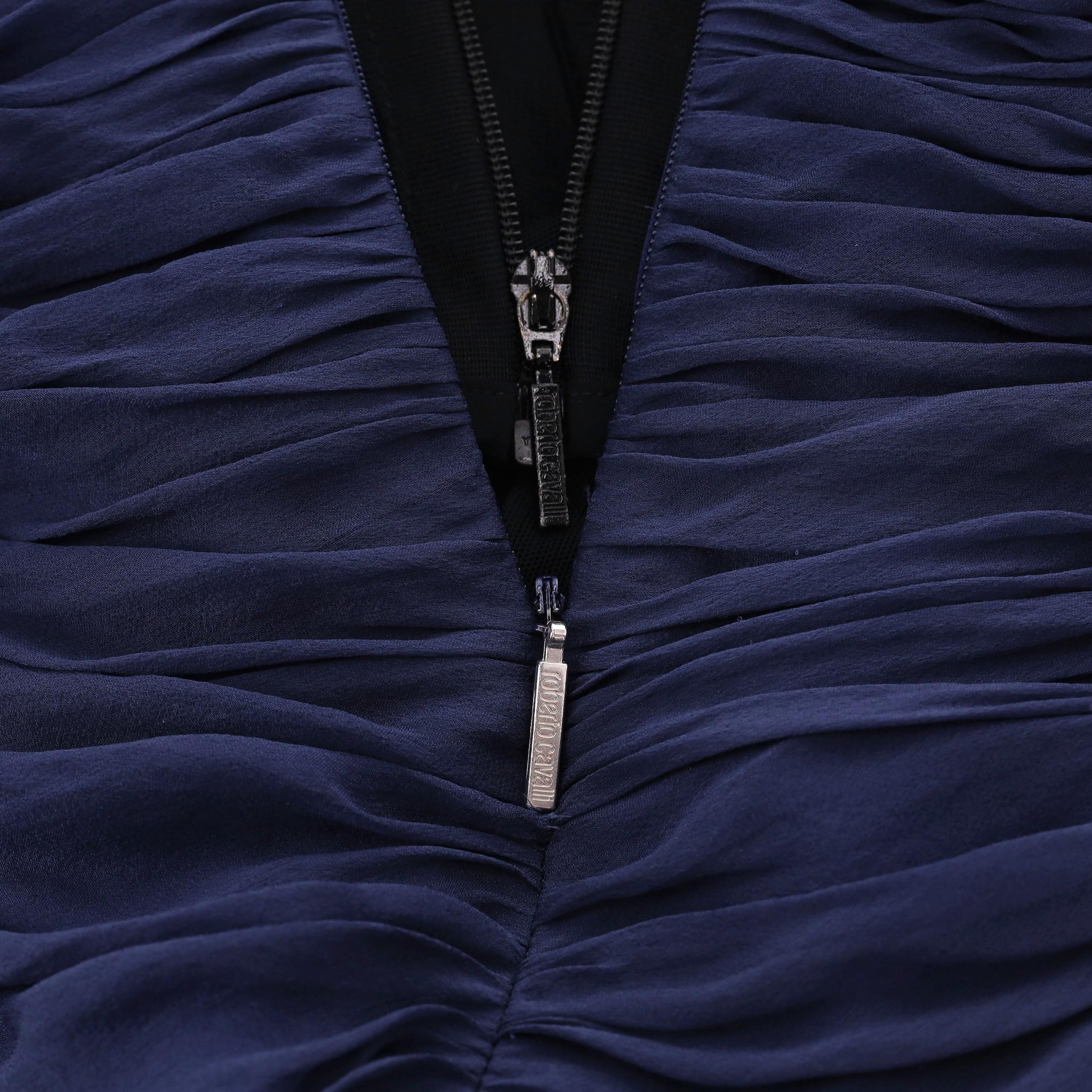 Women's Roberto Cavalli Jewel Embellished Silk Evening Gown For Sale