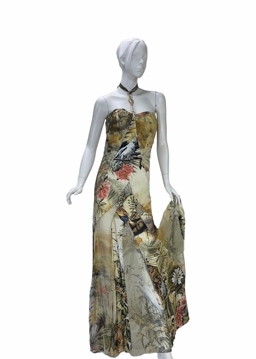 Women's Roberto Cavalli Jungle Print Silk Gown