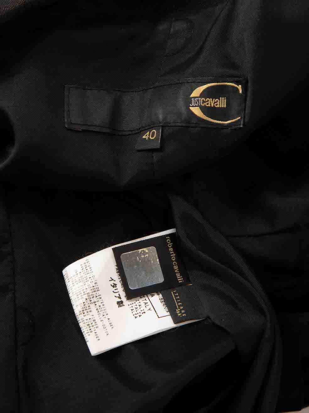 Women's Roberto Cavalli Just Cavalli Black Houndstooth Skirt Suit Size S For Sale