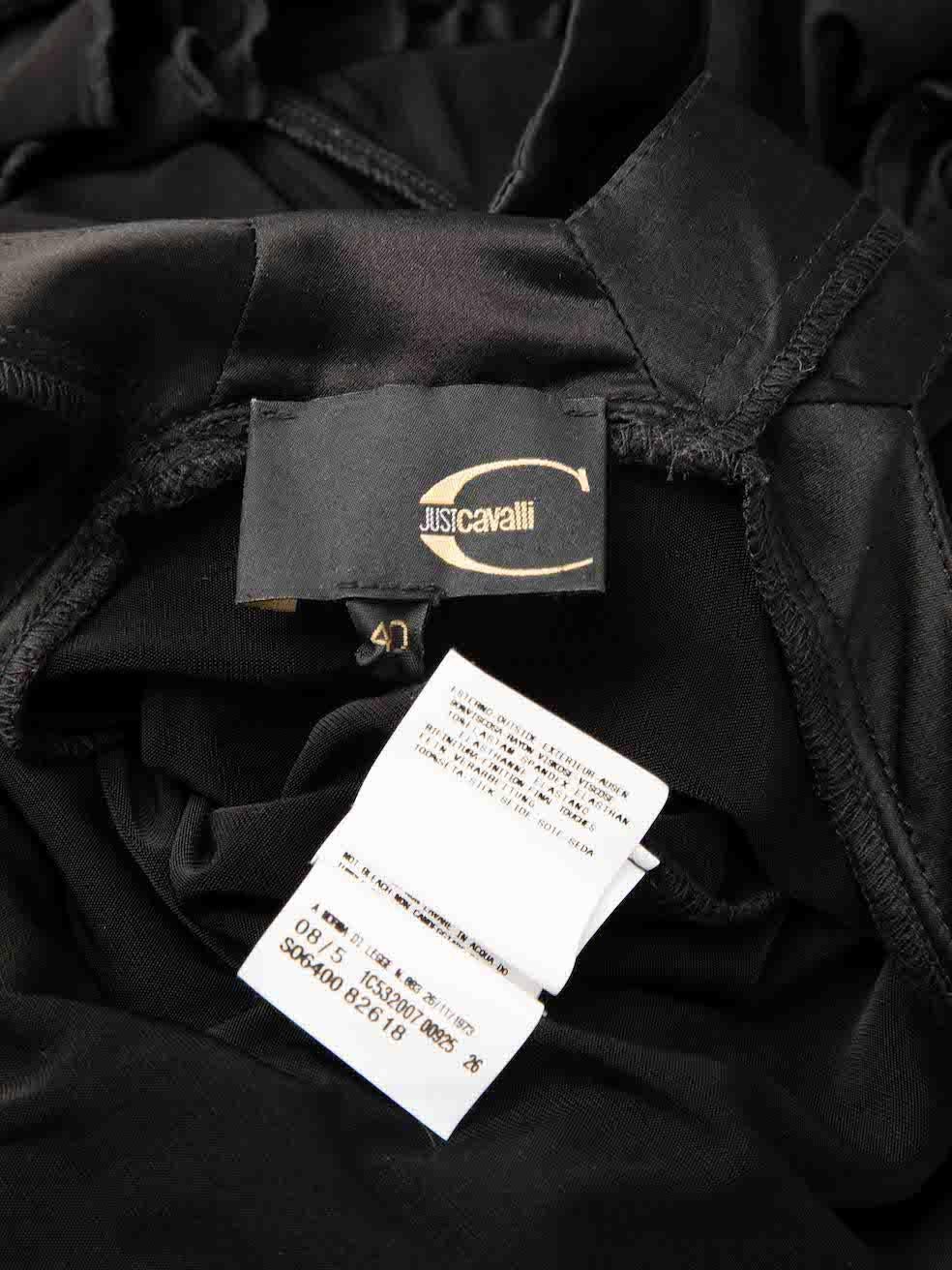 Roberto Cavalli Just Cavalli Black Lace Up Detail Ruffle Mini Dress Size S For Sale 1