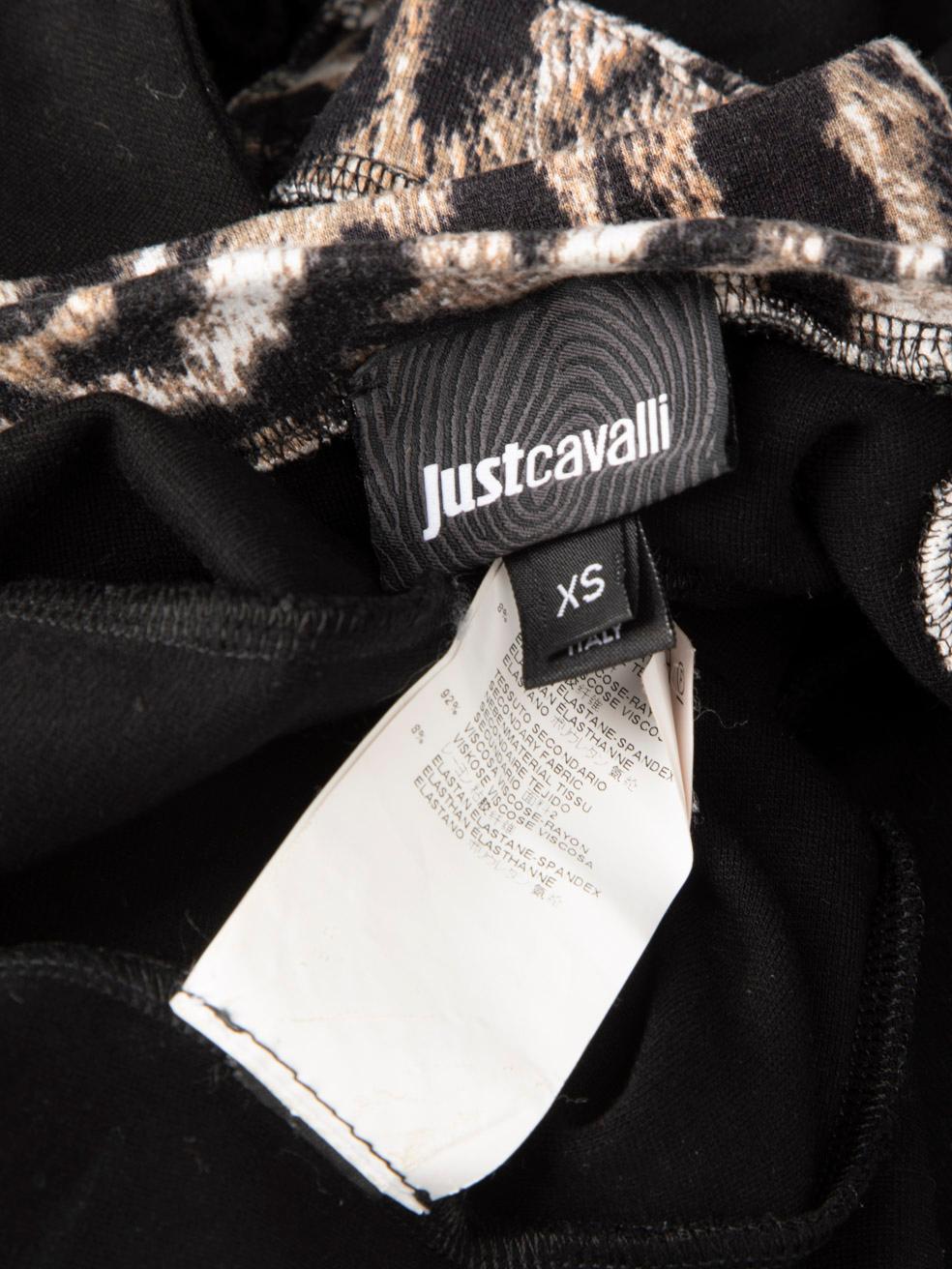 Roberto Cavalli Just Cavalli Top noir imprimé léopard Taille XS en vente 2