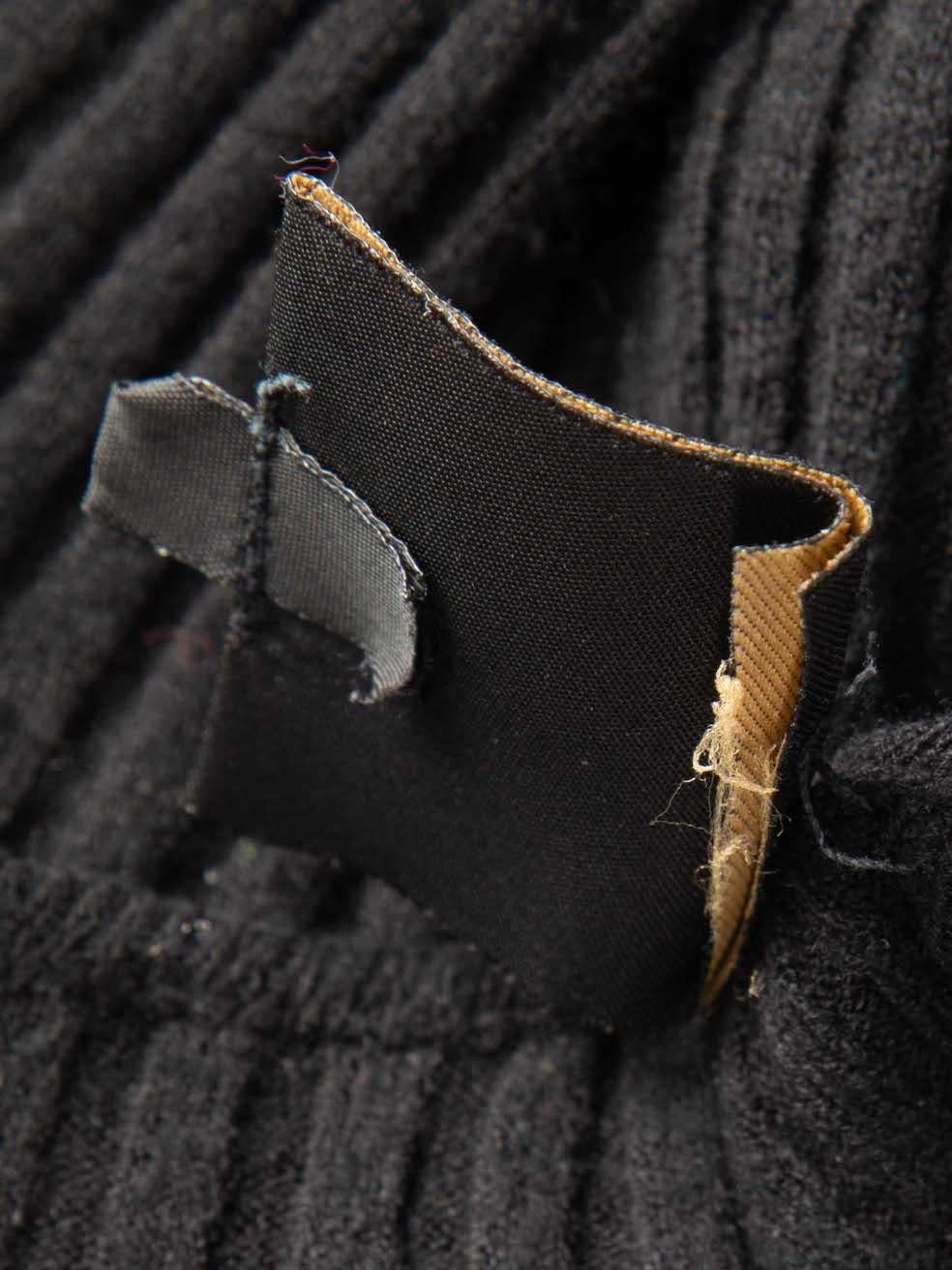 Women's Roberto Cavalli Just Cavalli Black Rib Knit Felted Cuff Top Size M For Sale