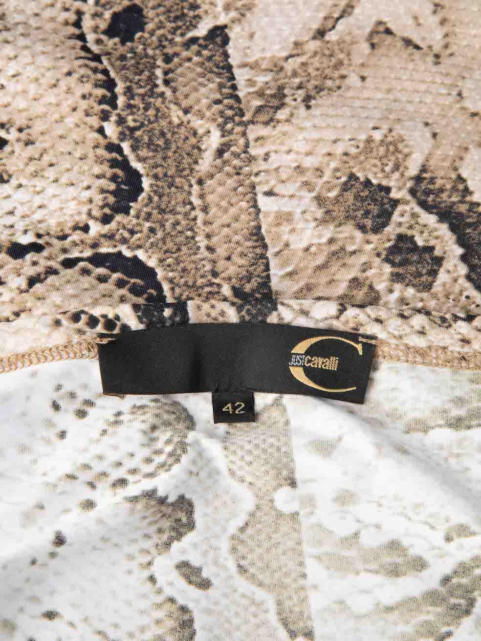 Women's Roberto Cavalli Just Cavalli Brown Snake Print Skirt Size M For Sale