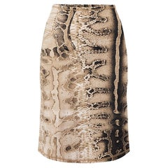 Roberto Cavalli Just Cavalli Brown Snake Print Skirt Size M