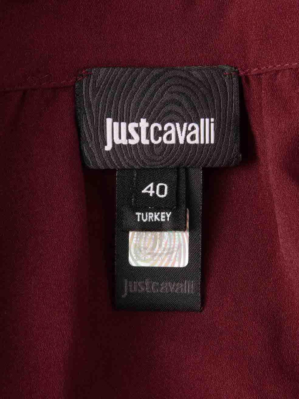 Women's Roberto Cavalli Just Cavalli Burgundy Lace Mini Skirt Size S For Sale