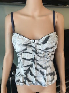 Roberto Cavalli Just Cavalli Bustier Corset Denim Top
