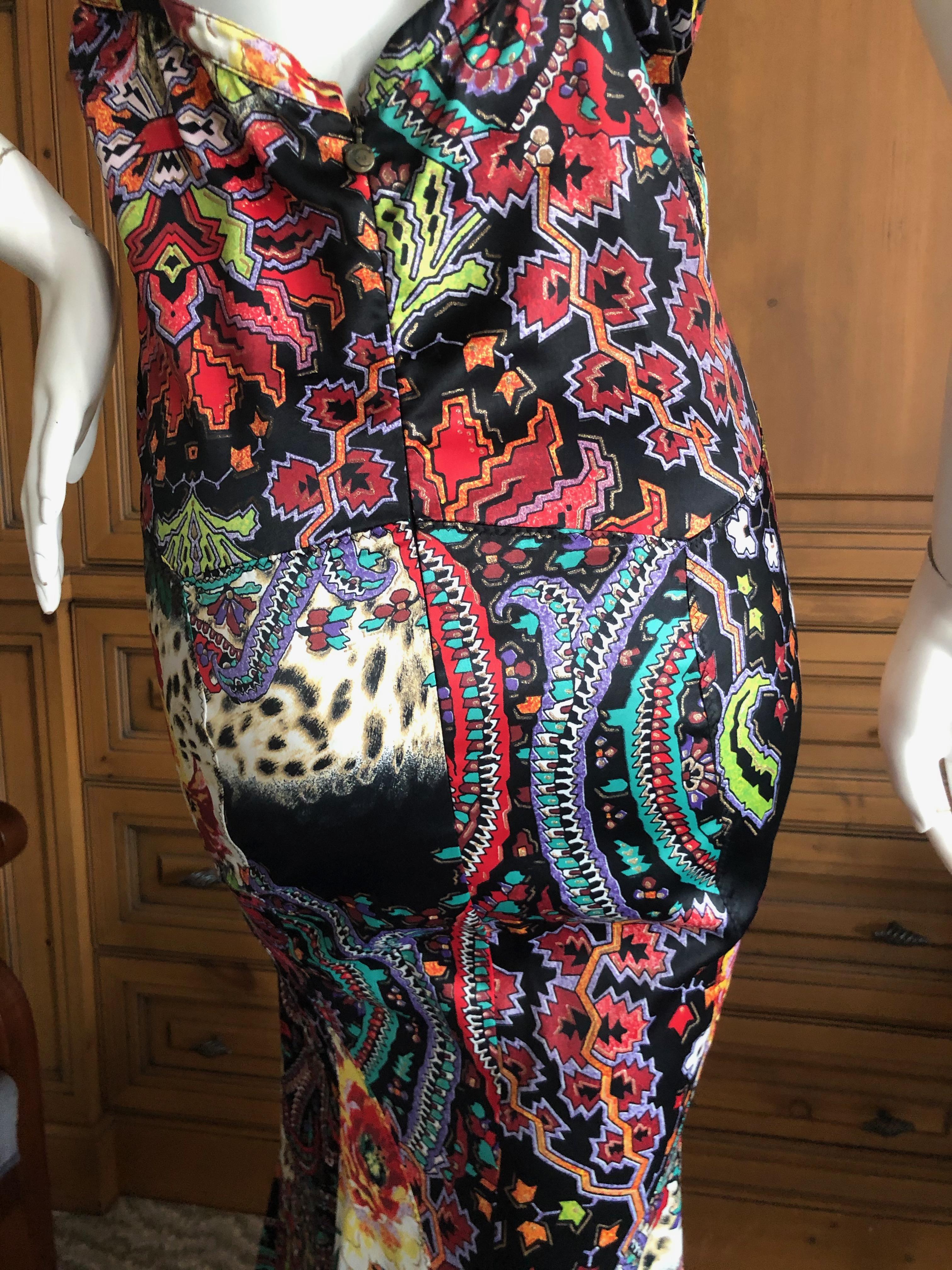 Roberto Cavalli Just Cavalli Fishtail Mermaid Racer Back Evening Dress Size 46 For Sale 4