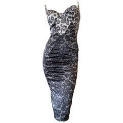Roberto Cavalli Just Cavalli Leopard Print Corset Dress w Underwire Bra