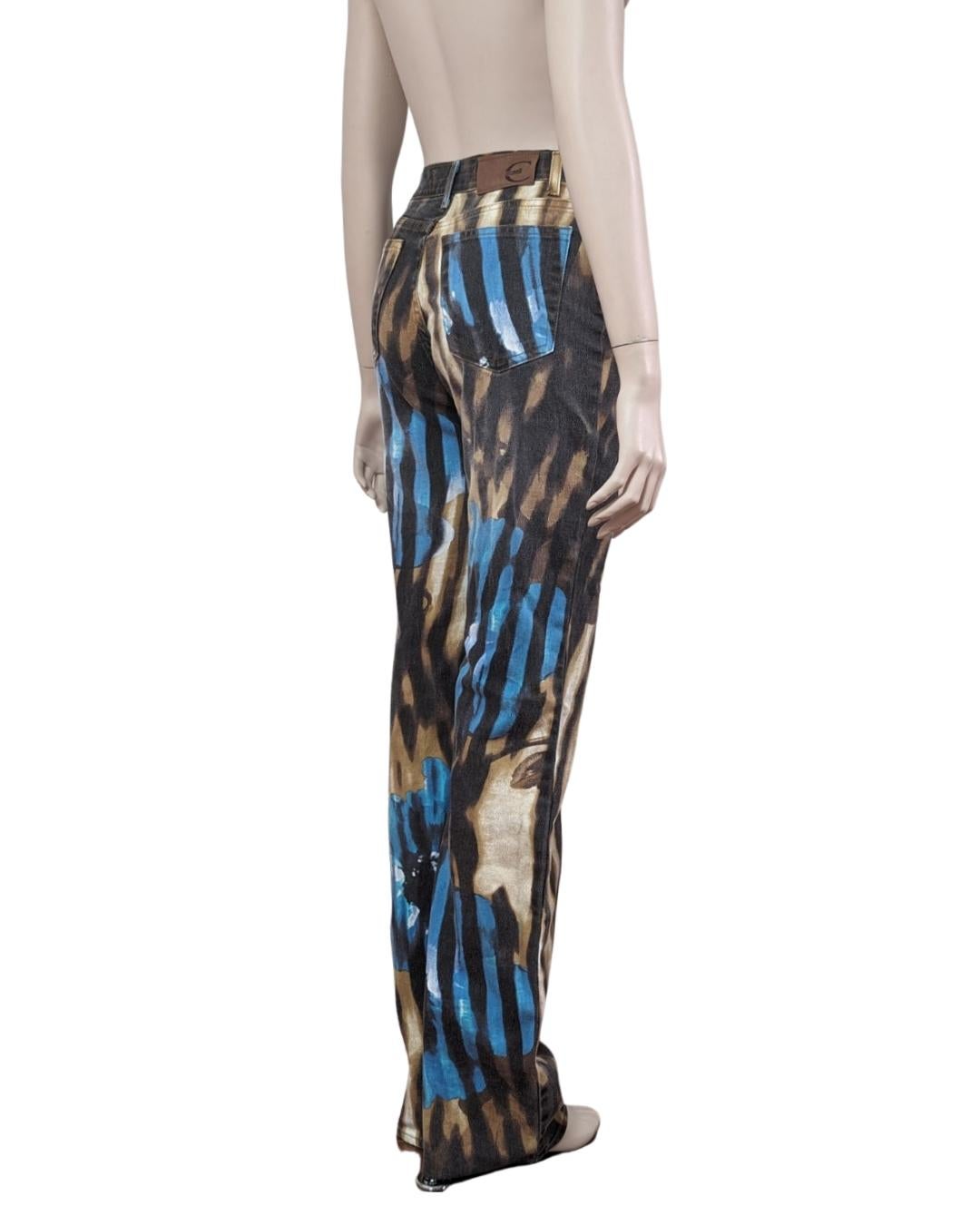 Roberto Cavalli - Just Cavalli line Abstract brown and turquoise pants For Sale 1