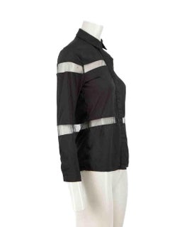 Roberto Cavalli JustCavalli Black Mesh Panelled Blouse Size S