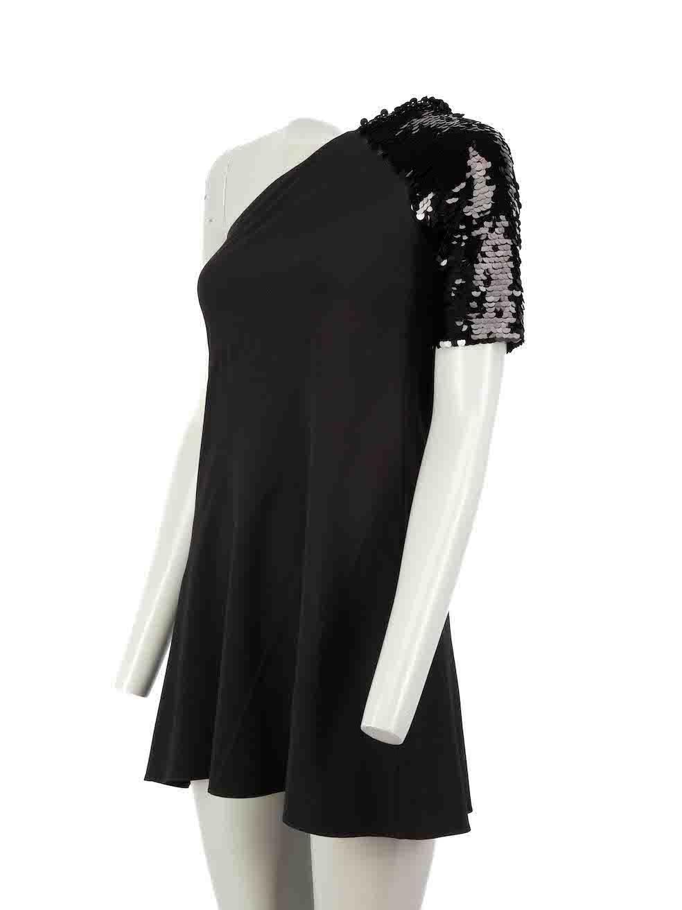 Women's Roberto Cavalli justCavalli Black Sequin One Shoulder Dress Size S For Sale