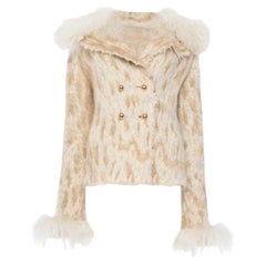 Veste en maille Roberto Cavalli avec col en fourrure de Mongolie