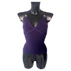 Roberto Cavalli top de punto con serpiente joya, 2000sEstado impecable