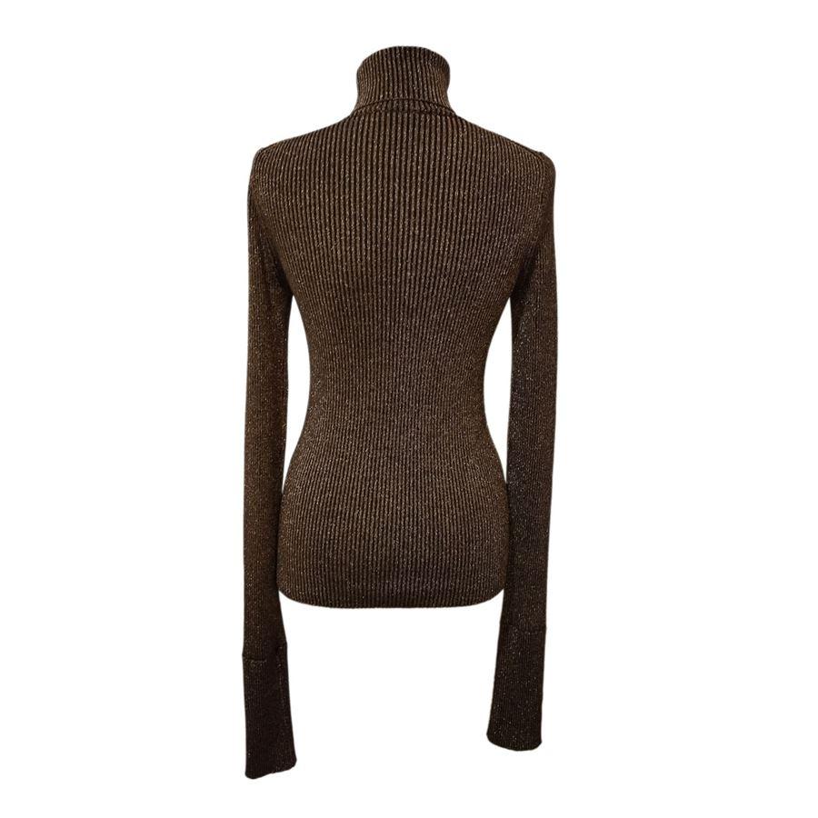 Fabric tag missing Lamé Bronze color Long sleeves High neck  Shoulder/hem cm 60 (236 inches) Shoulder cm 36 (141 inches)   
