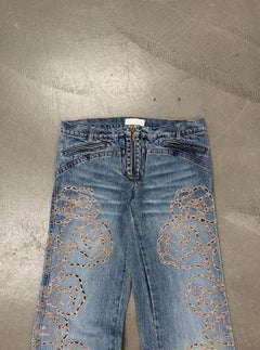 Roberto Cavalli laser cut jeans