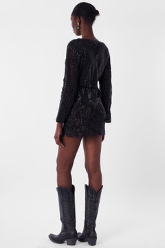 Roberto Cavalli Laser Cut Mini Leather Dress