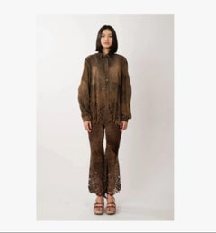 Roberto Cavalli Laser-cut Suede Pant - '00s