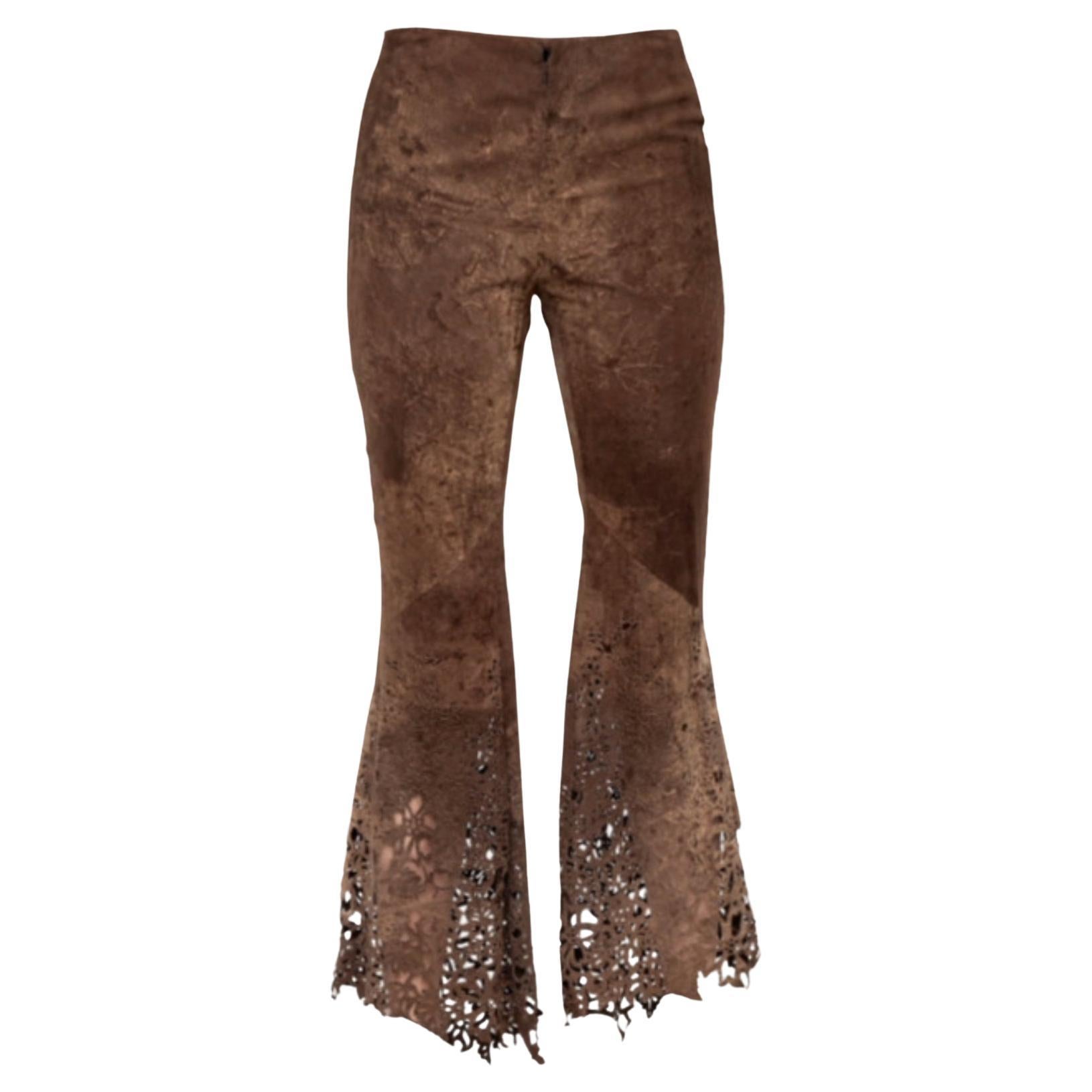 Roberto Cavalli Lasergeschnittene Wildlederhose - '00s