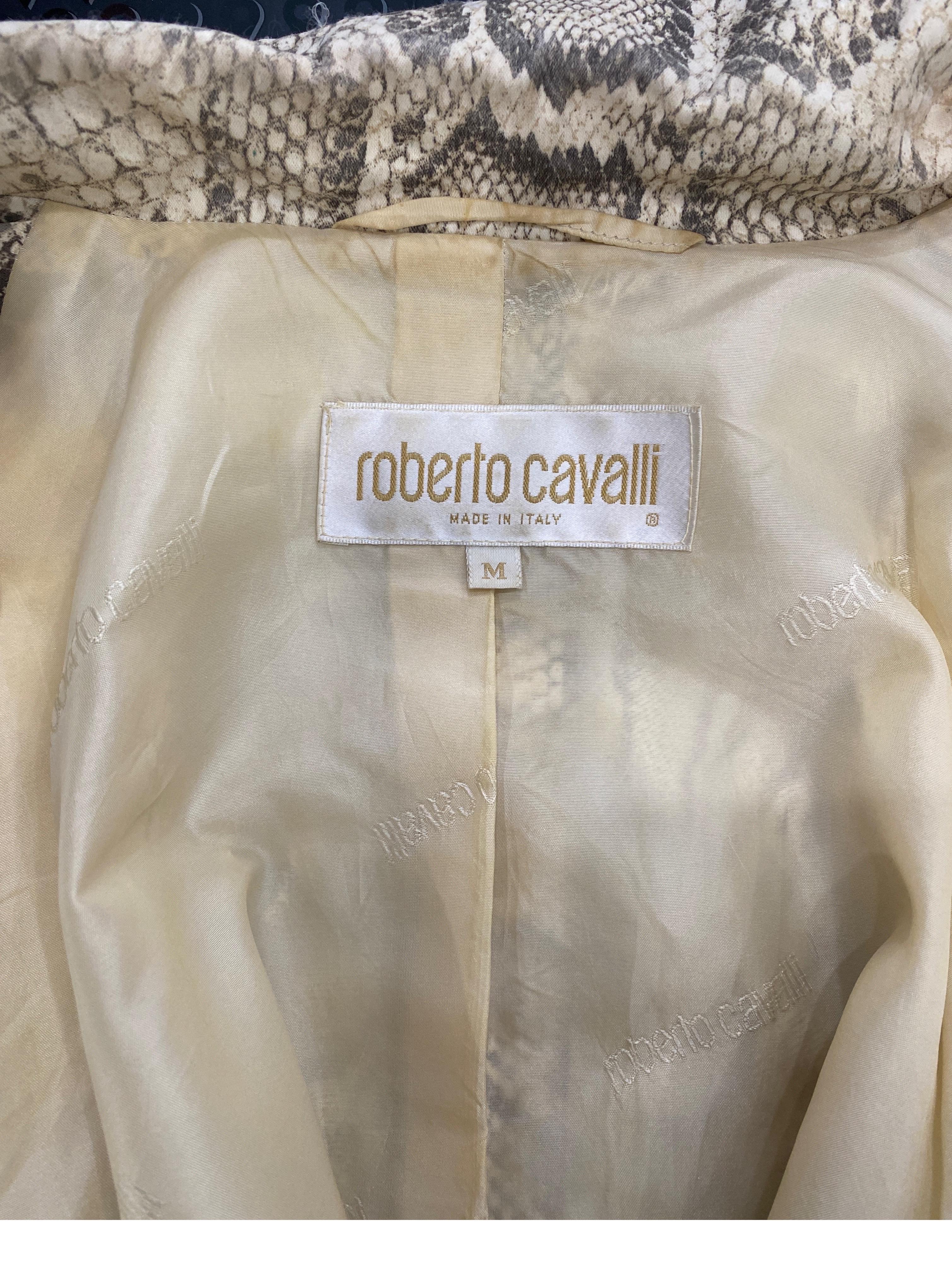 Roberto Cavalli Late 1990's Python Print Jacket - Size Medium 3