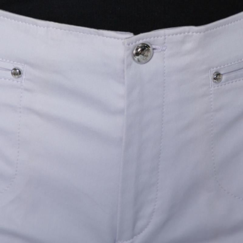 Roberto Cavalli Lavender Cotton Bootcut Trousers L For Sale 3