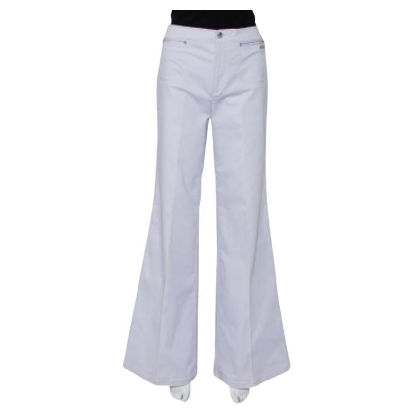 Roberto Cavalli Lavender Cotton Bootcut Trousers L For Sale