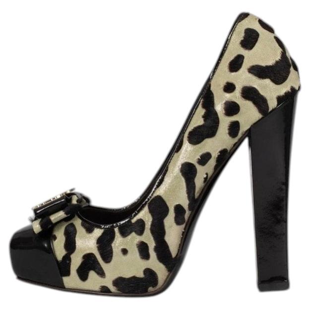 Escarpins à talon carré en cuir Roberto Cavalli, taille 37