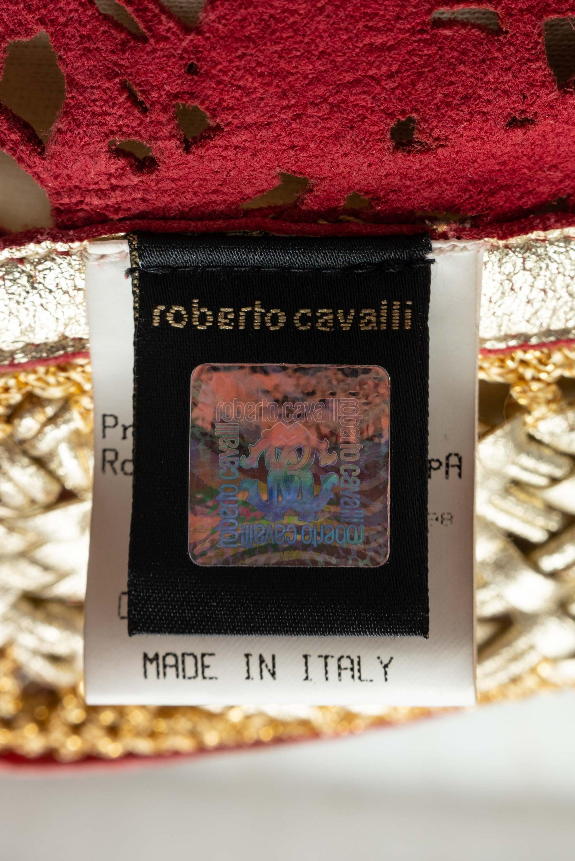 Roberto Cavalli Leather Jacket in Openwork Leather 7