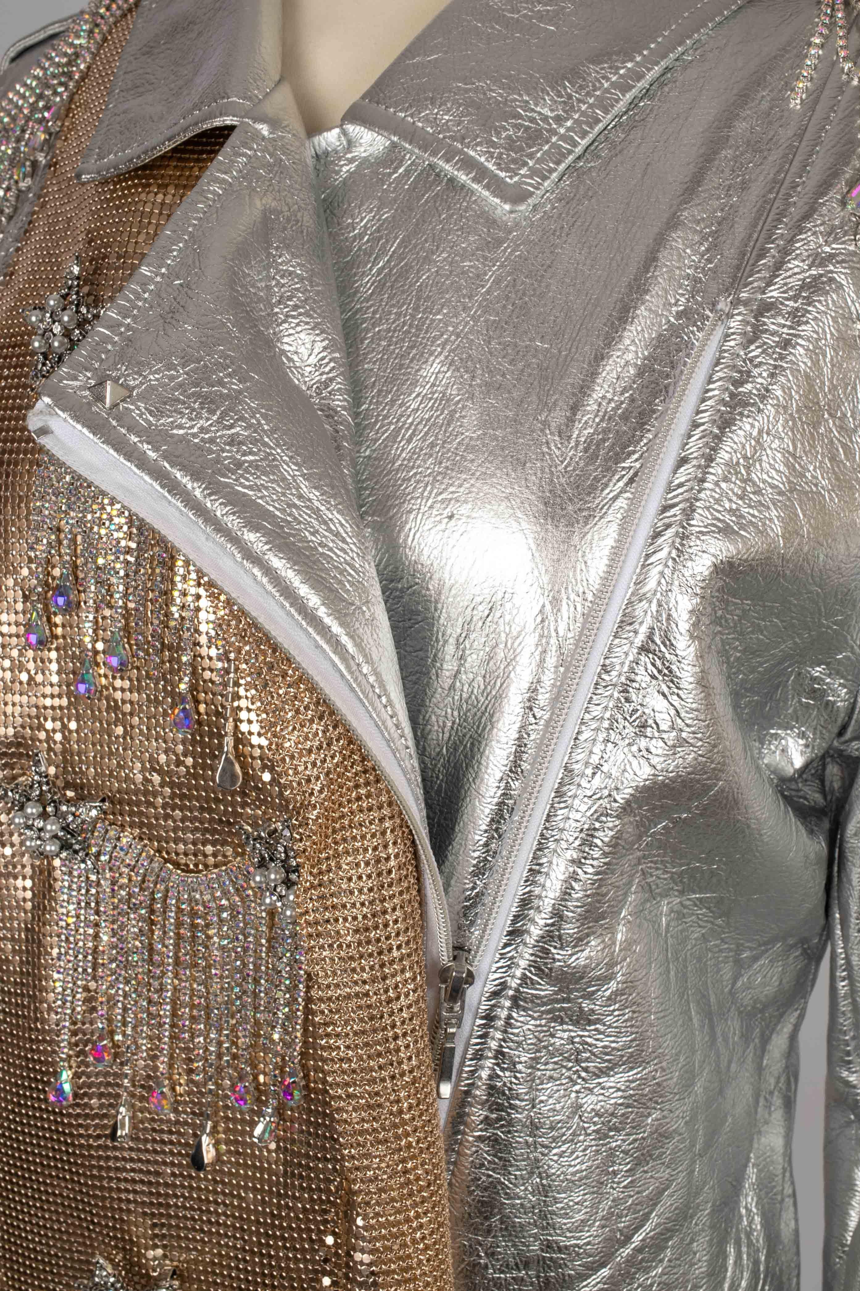Roberto Cavalli leather jewelry jacket For Sale 2