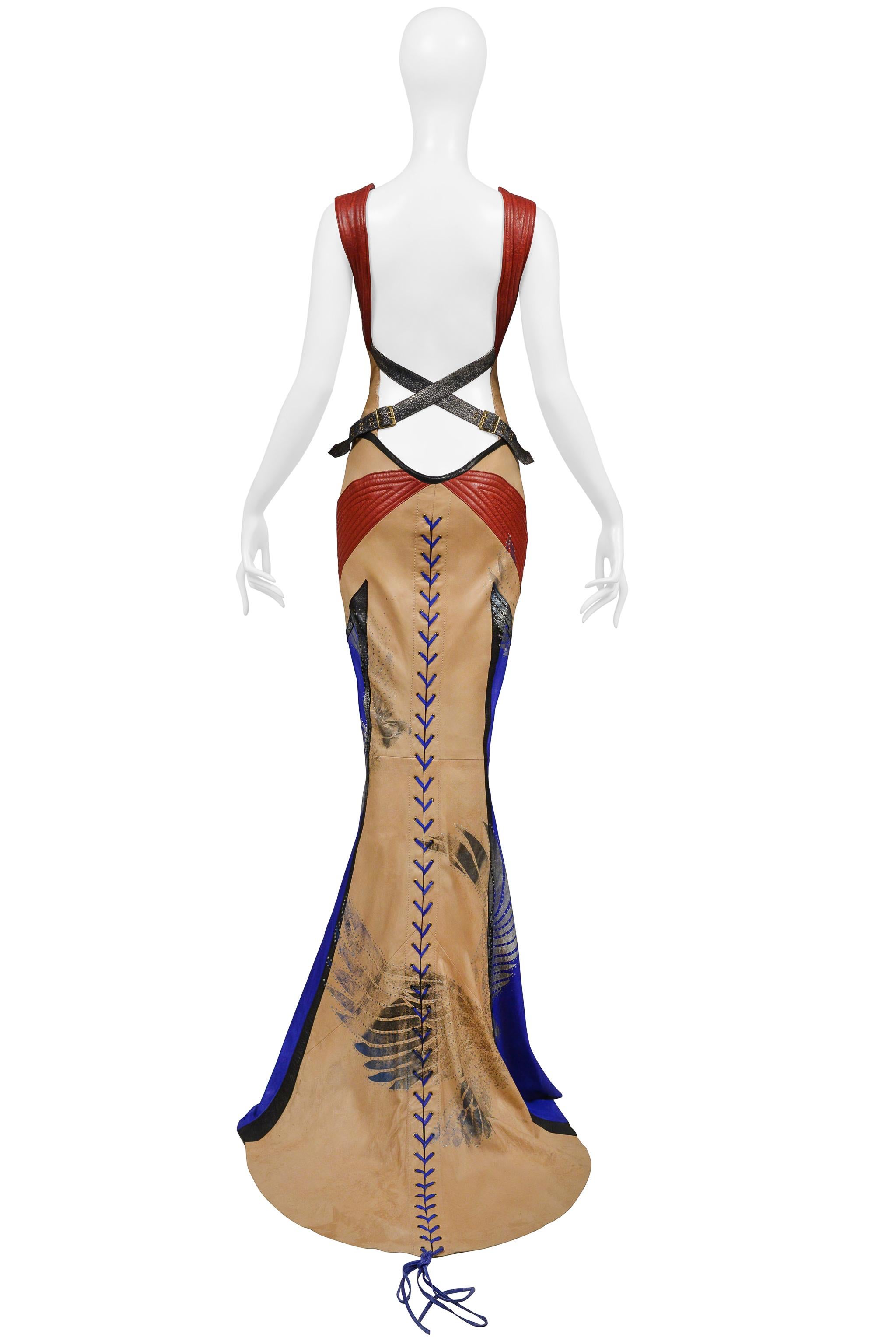 Roberto Cavalli  Leather Motorcycle Evening Gown 2003 For Sale 1