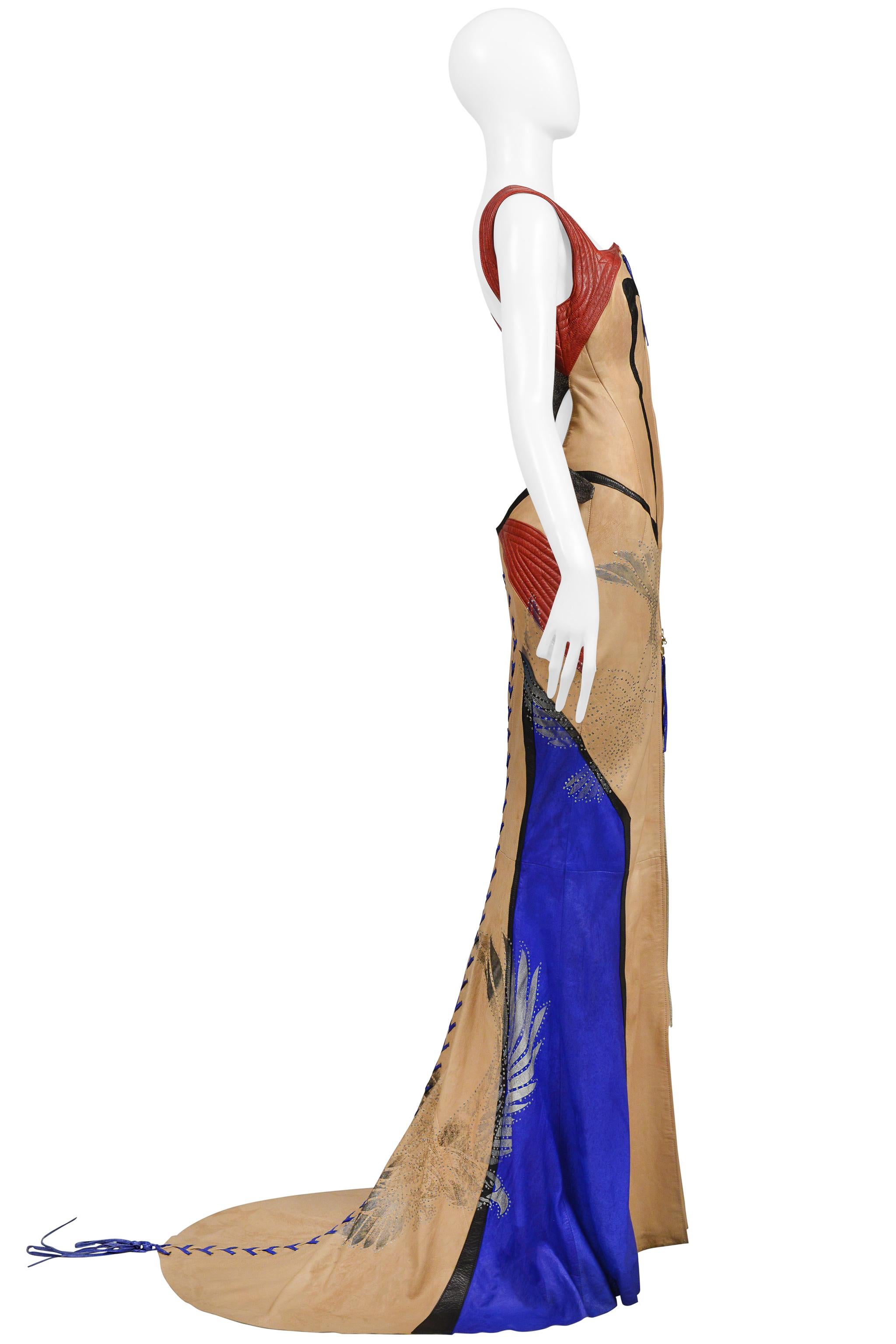 Roberto Cavalli  Leather Motorcycle Evening Gown 2003 For Sale 4