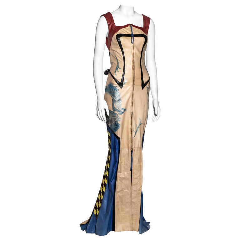 knee length dresses for ladies Roberto Cavalli F/W 1986 butterfly leather dress – InLouve main image 0