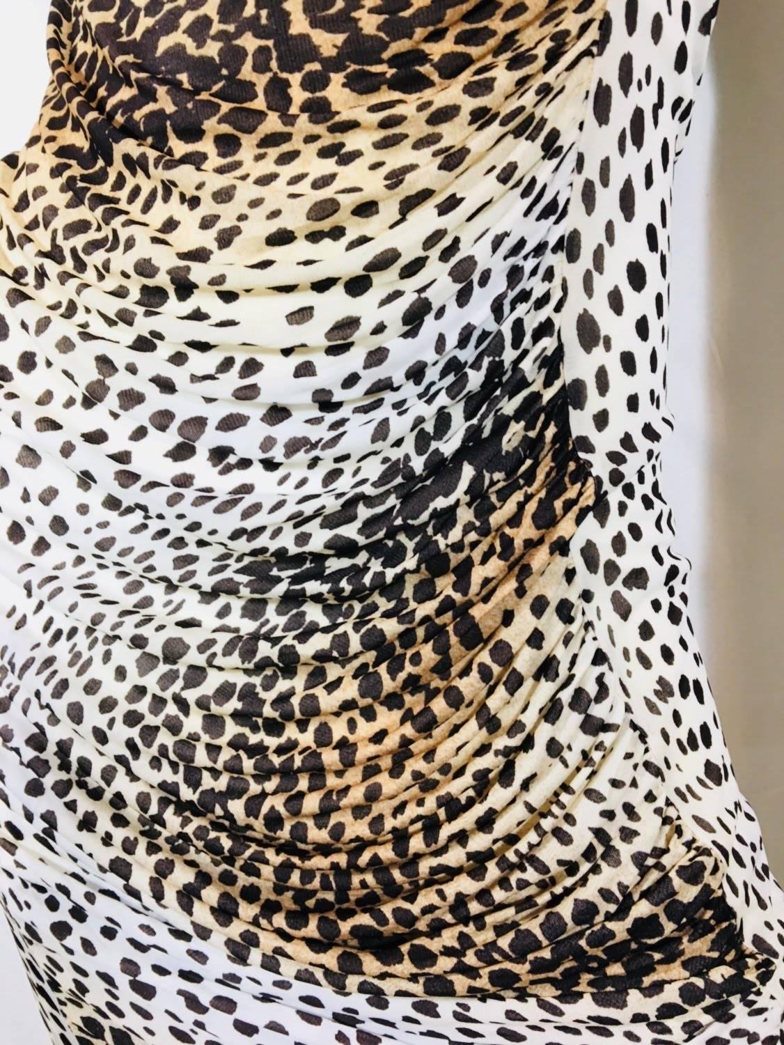 Gray Roberto Cavalli Leopard Dress